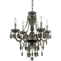 Naples Four Light Mini Chandelier- Smoke